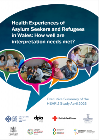 Front cover of Public Health Wales' report into NHS interpretation services