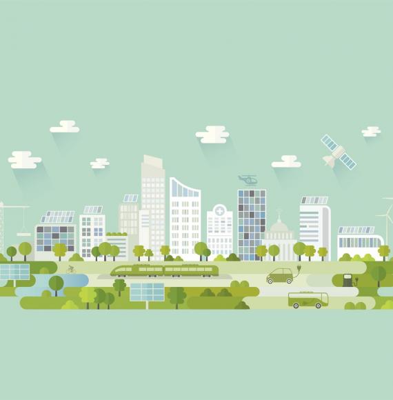 Green city illustration