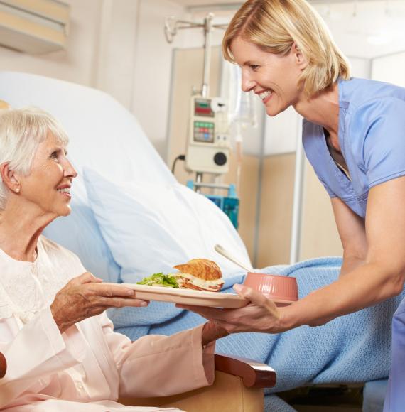Hospital patient with food 