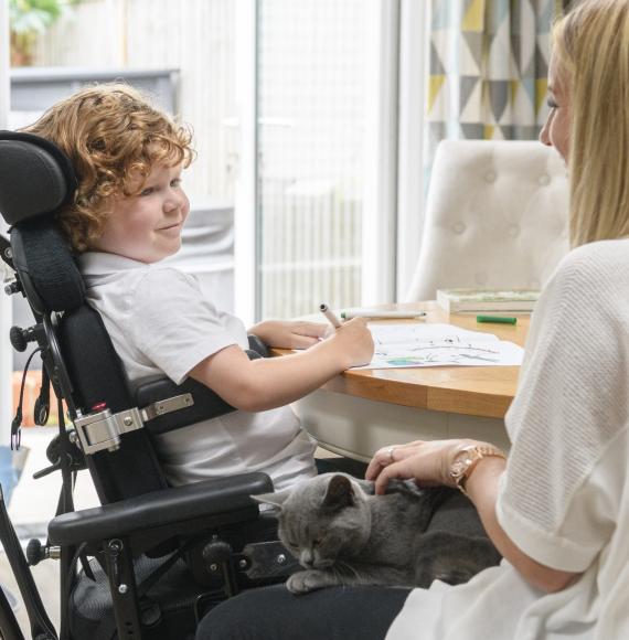 Disabled child receiving support from a family member
