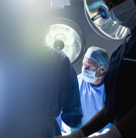 Surgeon performing a routine operation