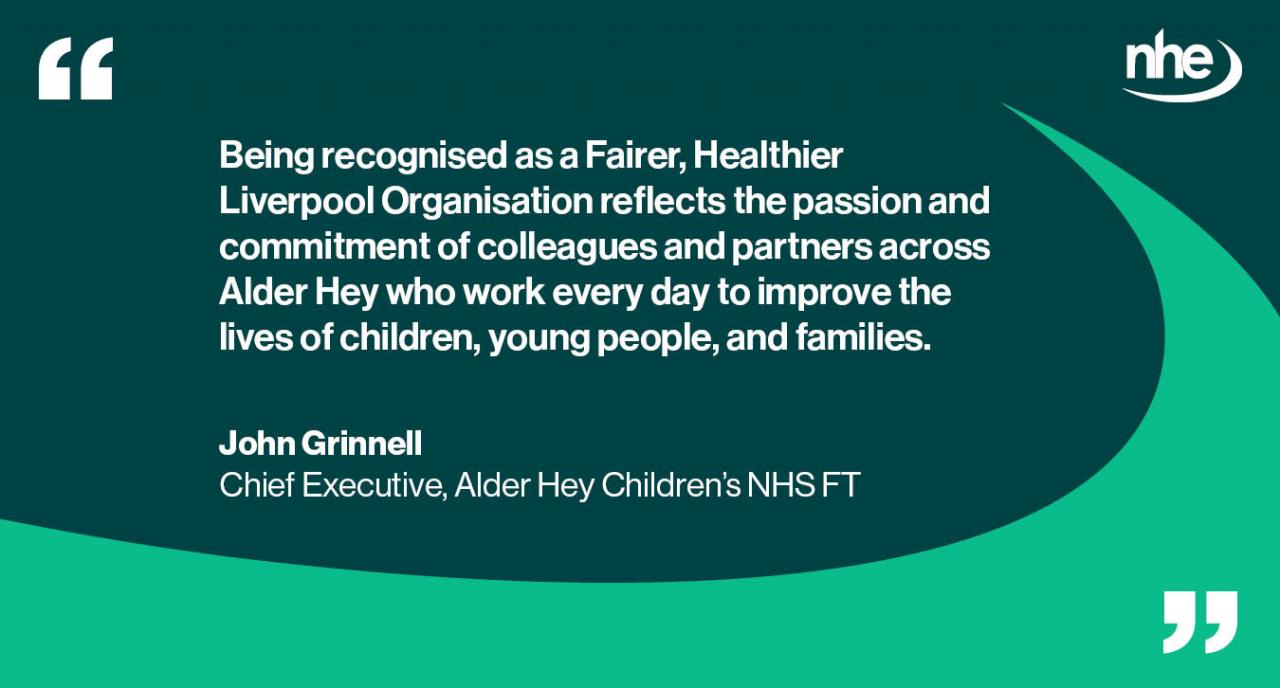 Alder Hey accreditation QUOTE