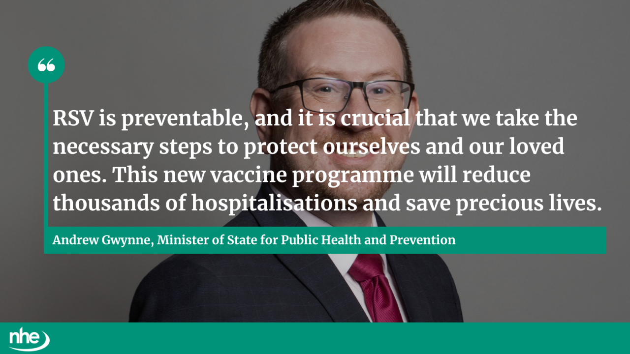 Comment from government minister for public health and prevention, Andrew Gwynne MP