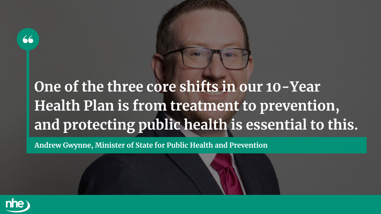 Comment from Andrew Gwynne, minister of state for public health and prevention