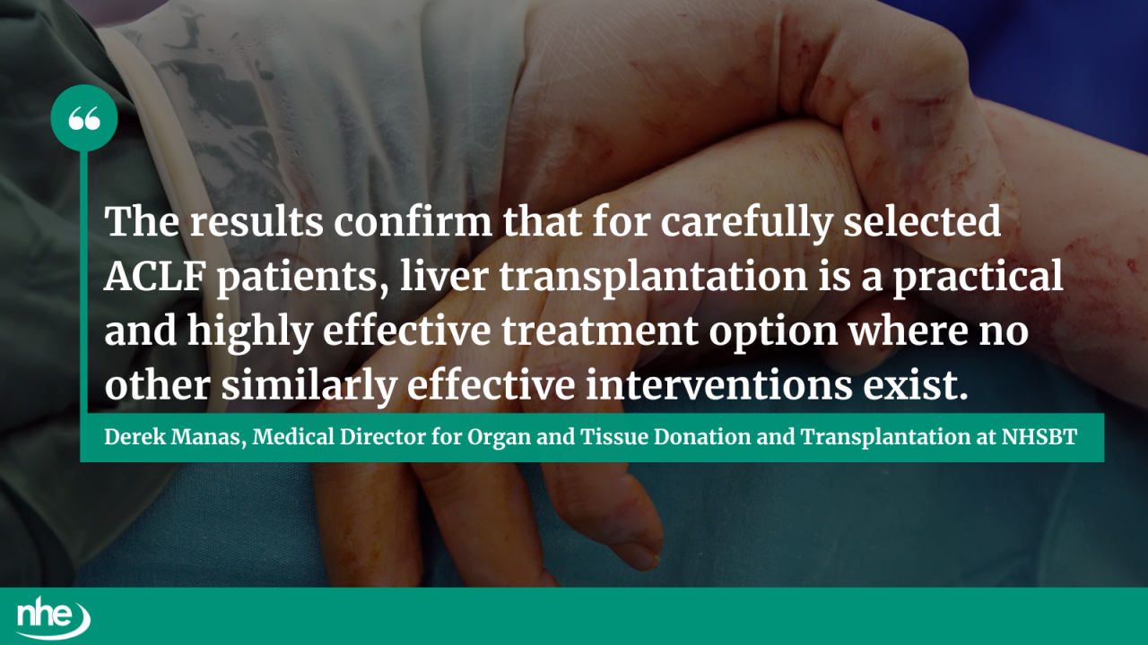 Comment from Derek Manas, medical director for organ and tissue donation and transplantation at NHS Blood and Transplant