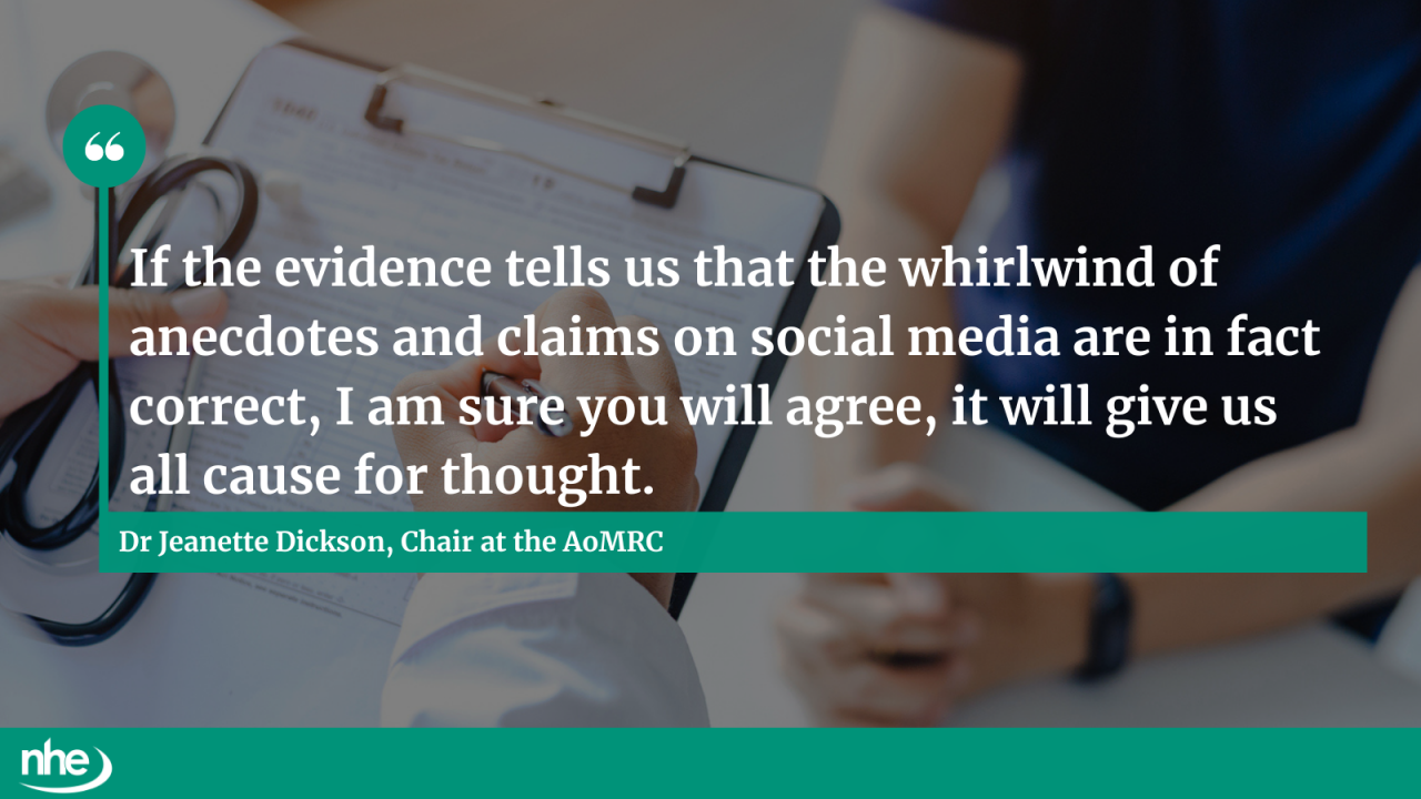 Comment from the chair at the Academy of Medical Royal Colleges, Dr Jeanette Dickson
