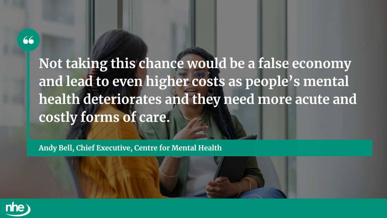 Quote from the Chief Executive of the Centre for Mental Health