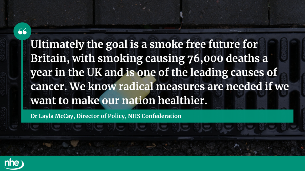 Quote from NHS Providers on the Smoking bill