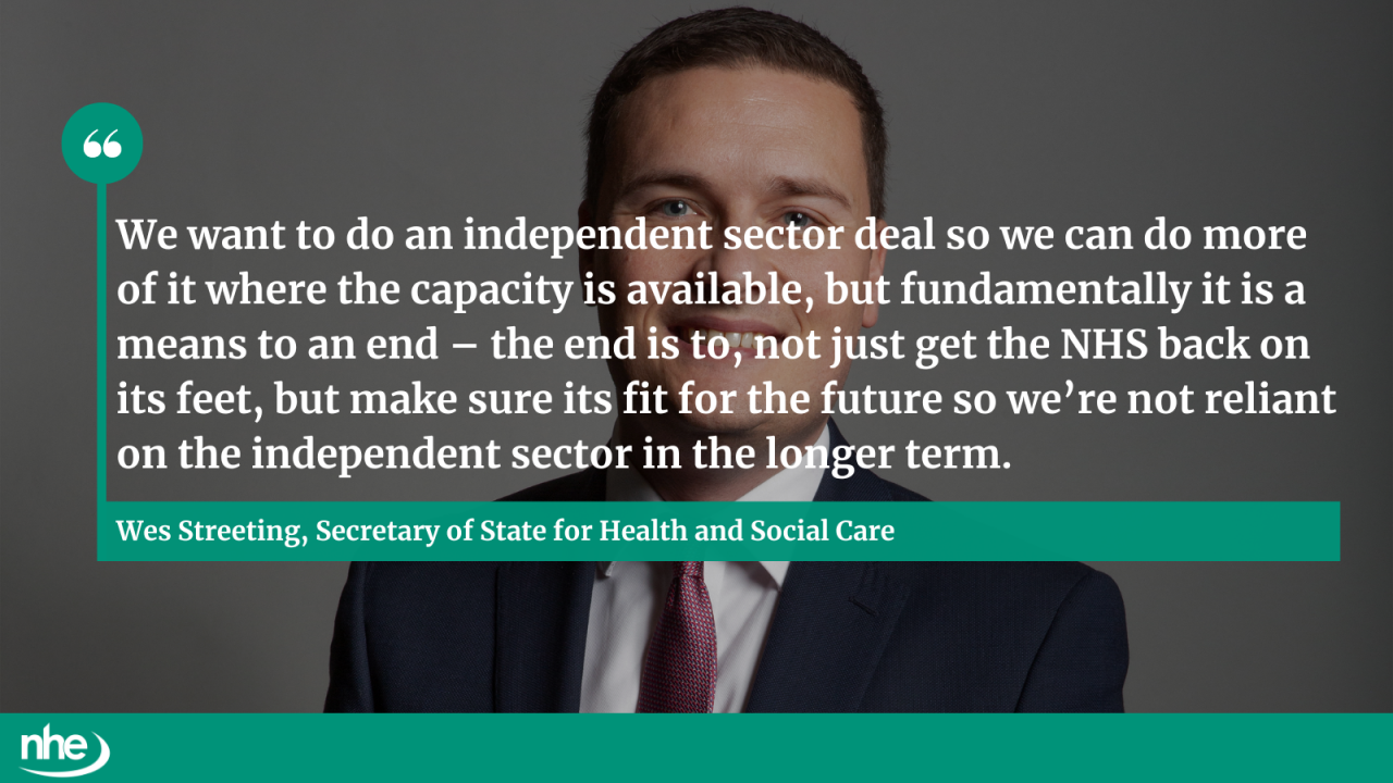 Comment from health secretary Wes Streeting