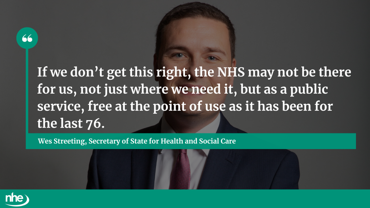 Comment from Wes Streeting, secretary of state for health and social care