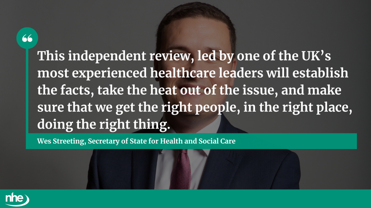 Comment from Wes Streeting, secretary of state for health and social care