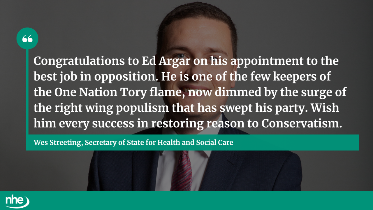 Comment from Wes Streeting, secretary of state for health and social care