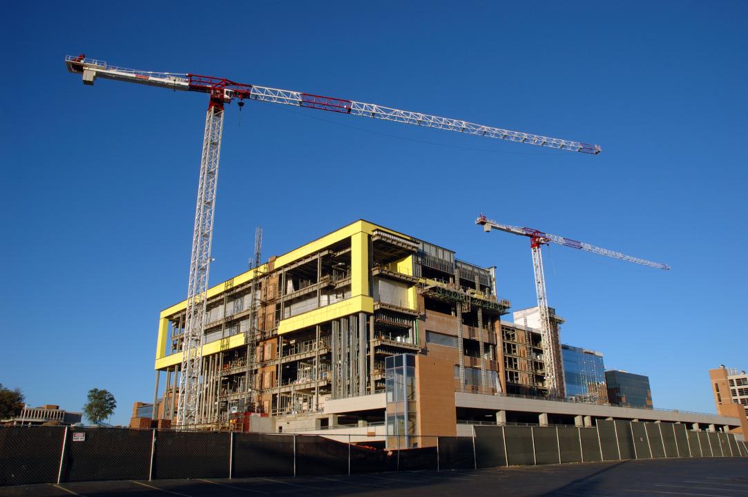 Hospital site under construction/demolition