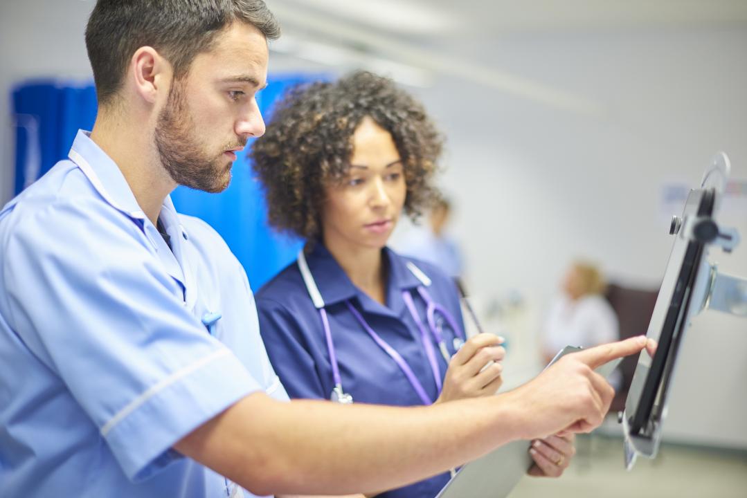 Nurses using a digital technology solution