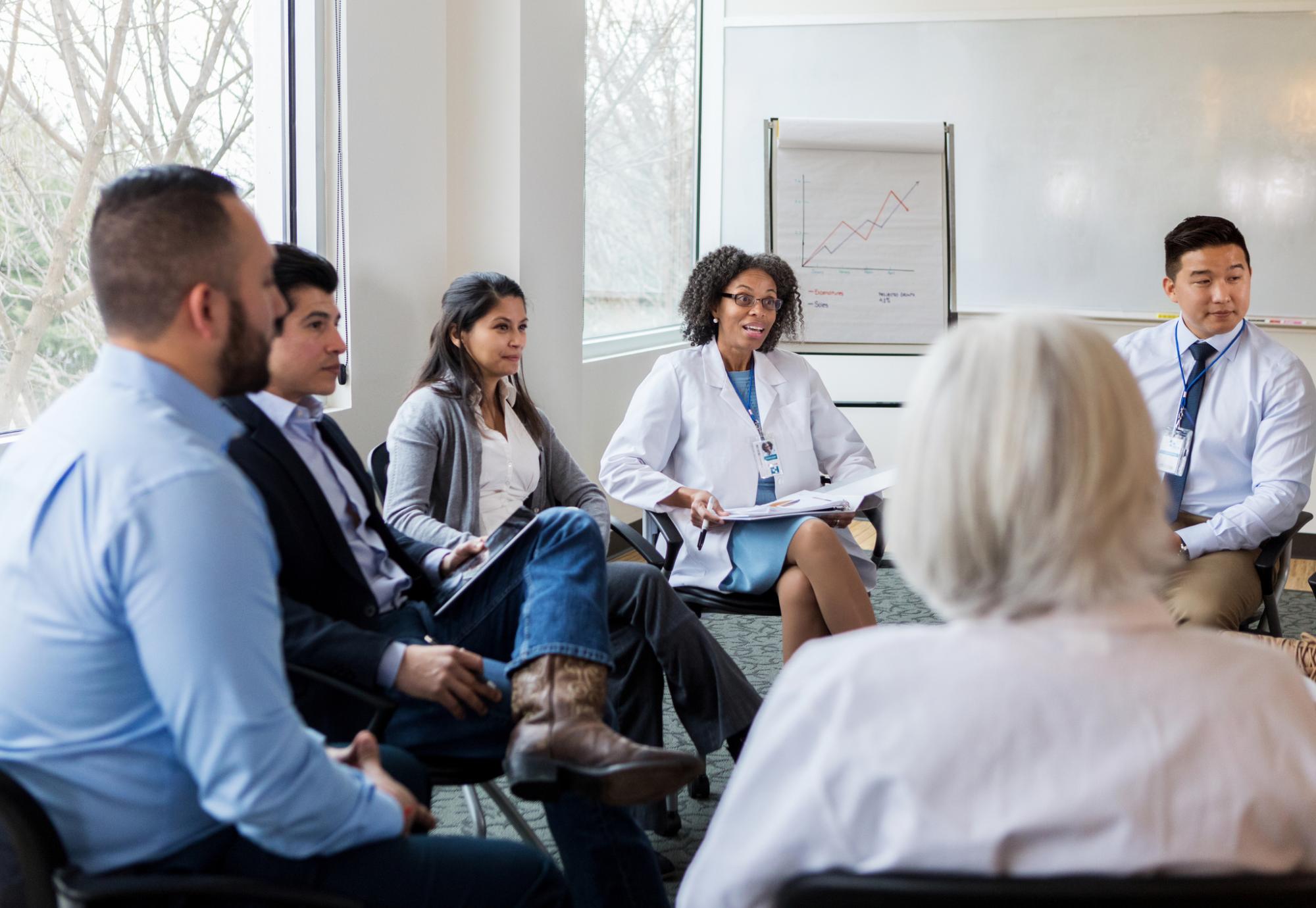 Board meeting of health professionals