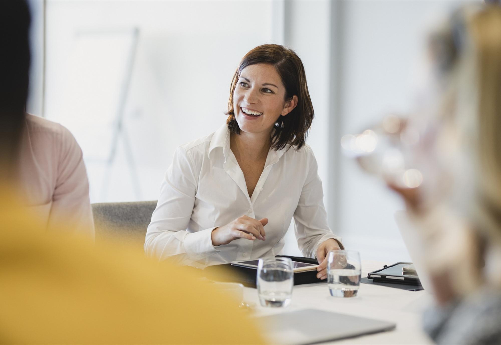 Female leader in a meeting