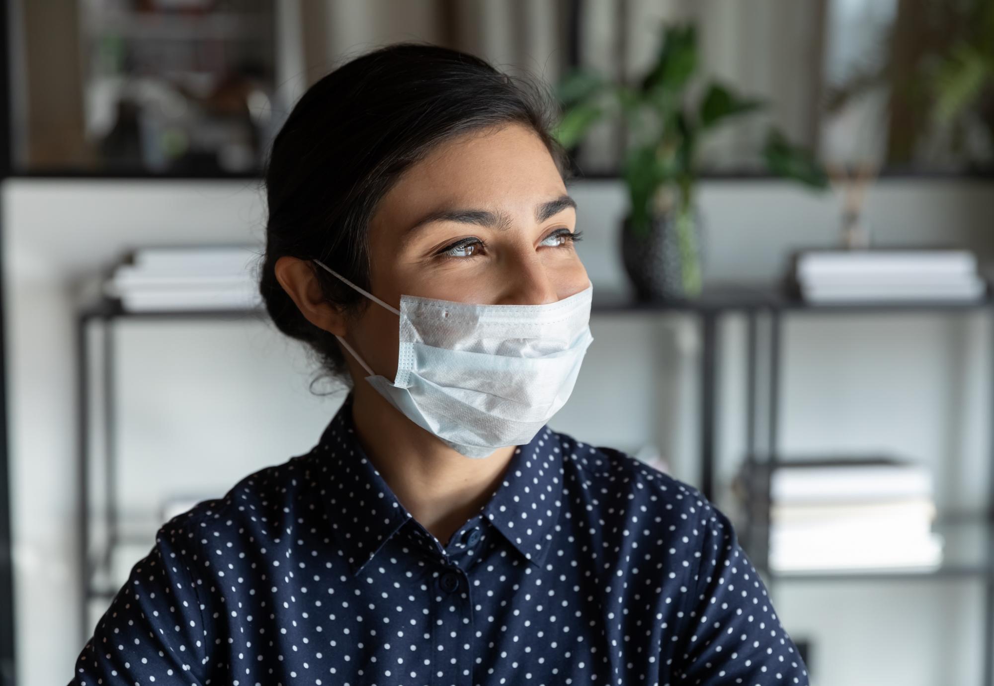 Young woman face mask