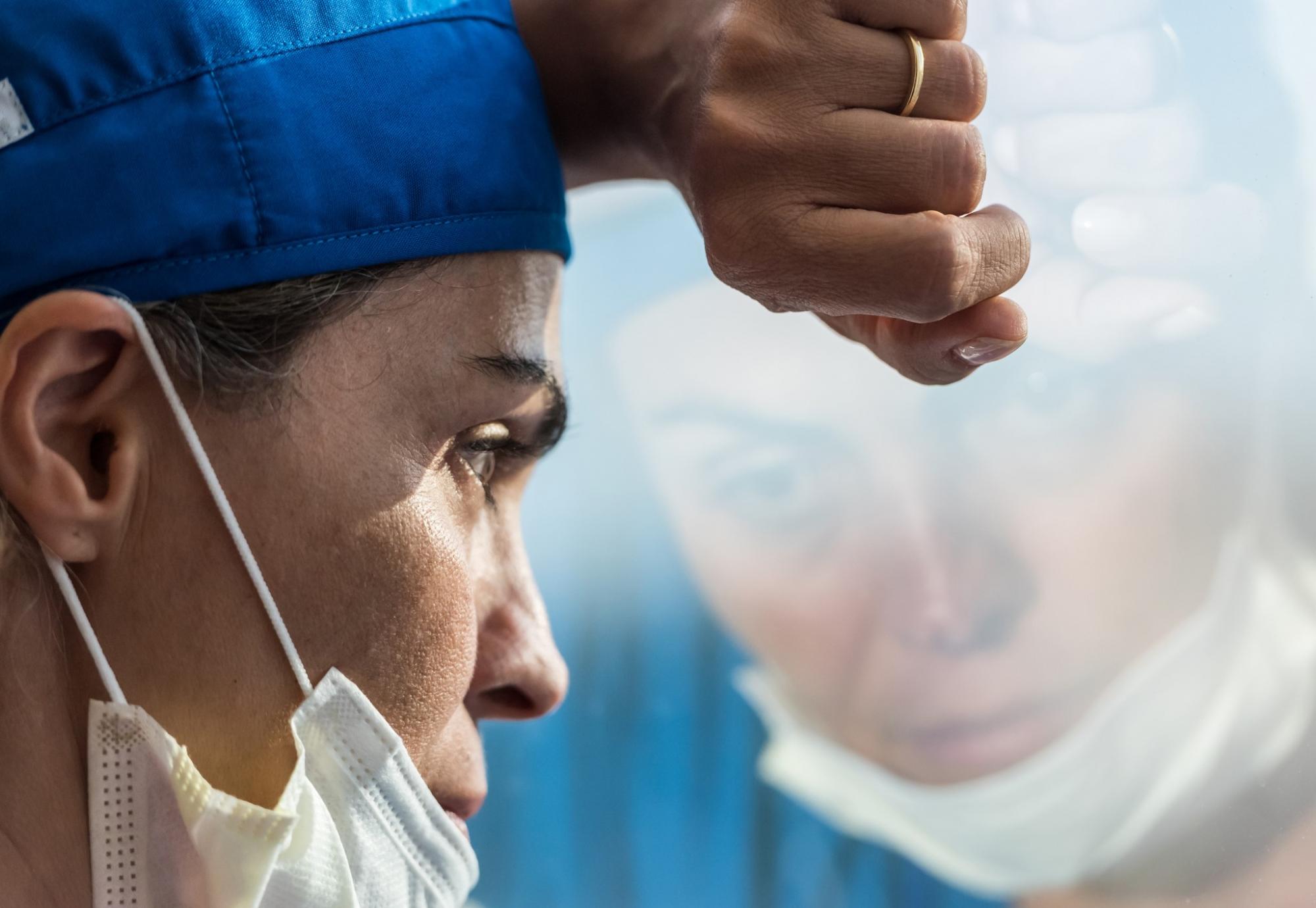 Nurse looking out of the window