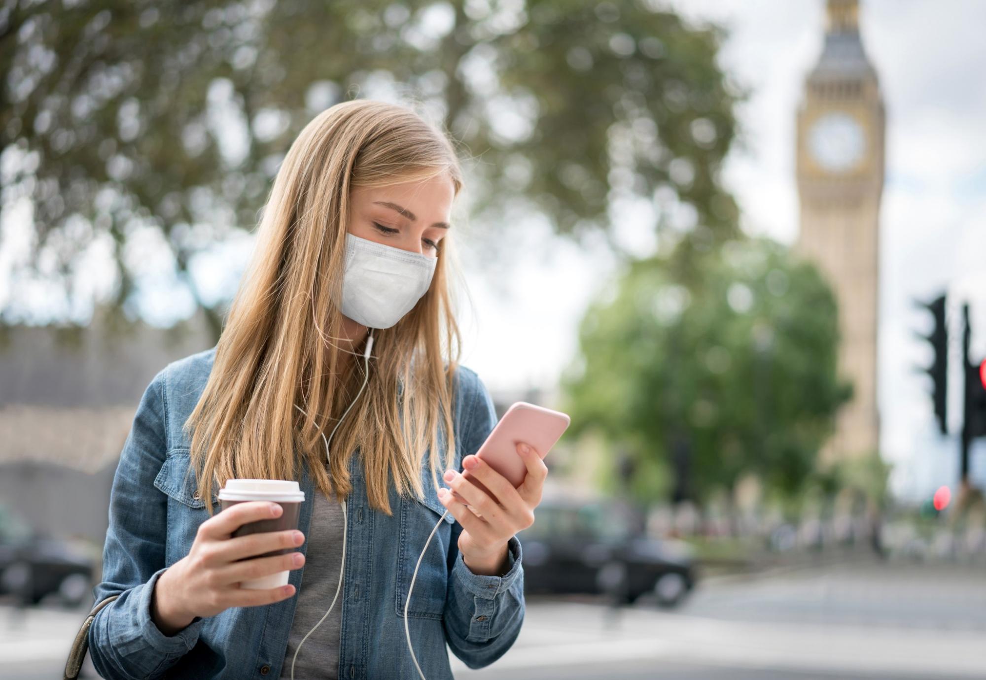 Young female using smartphone