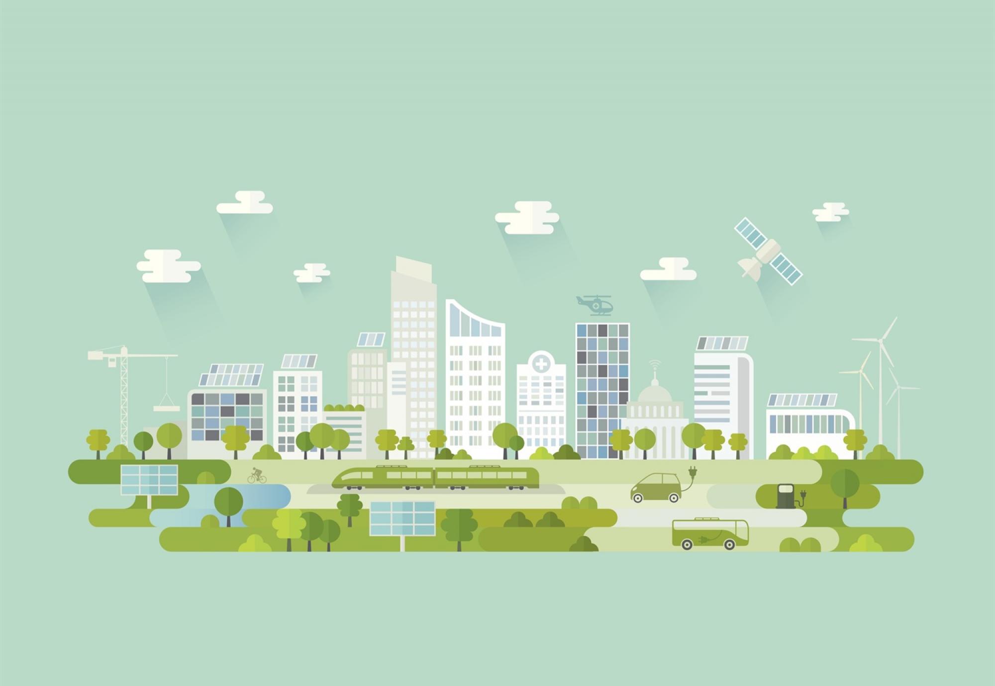 Green city illustration