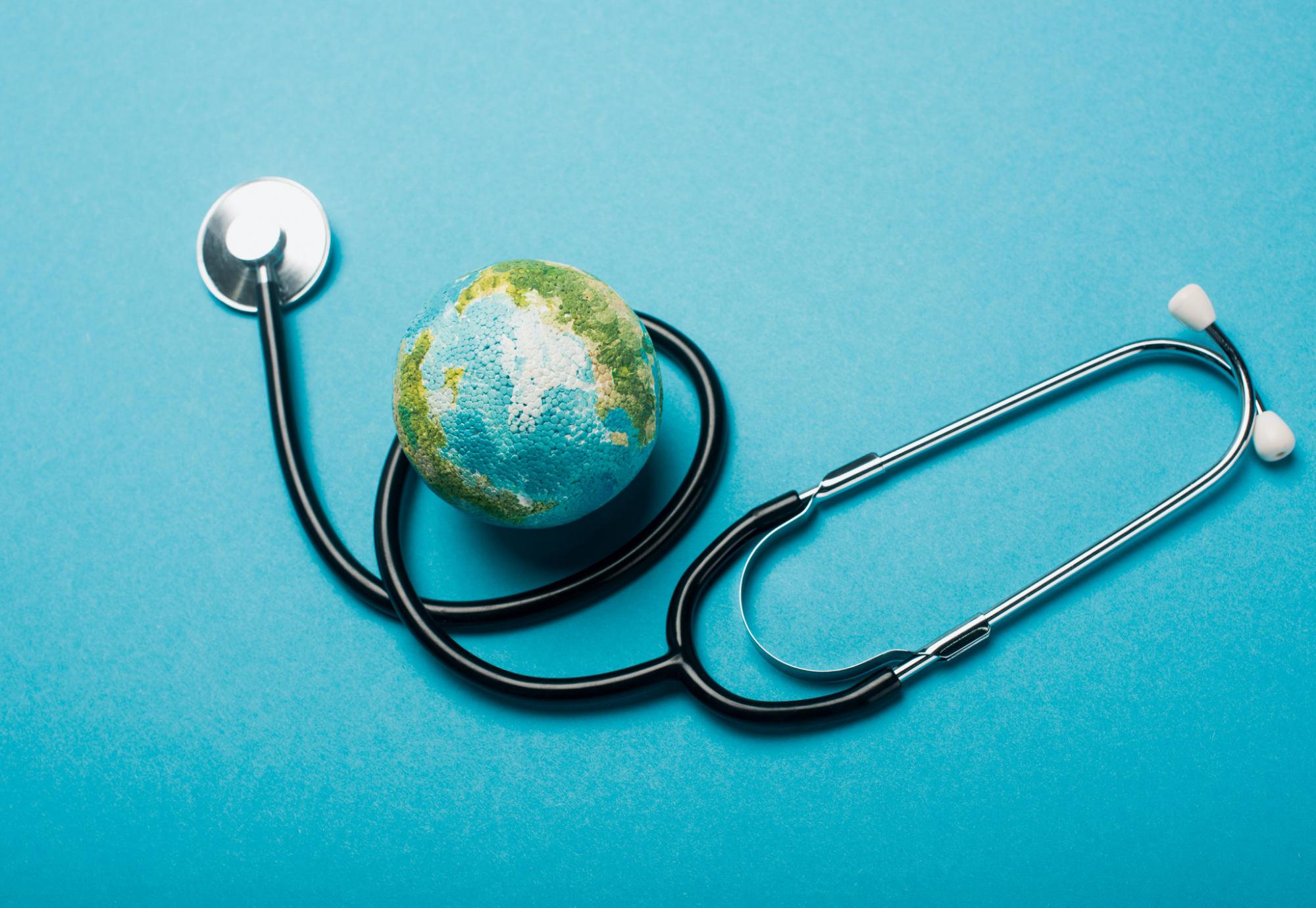 Globe and stethoscope