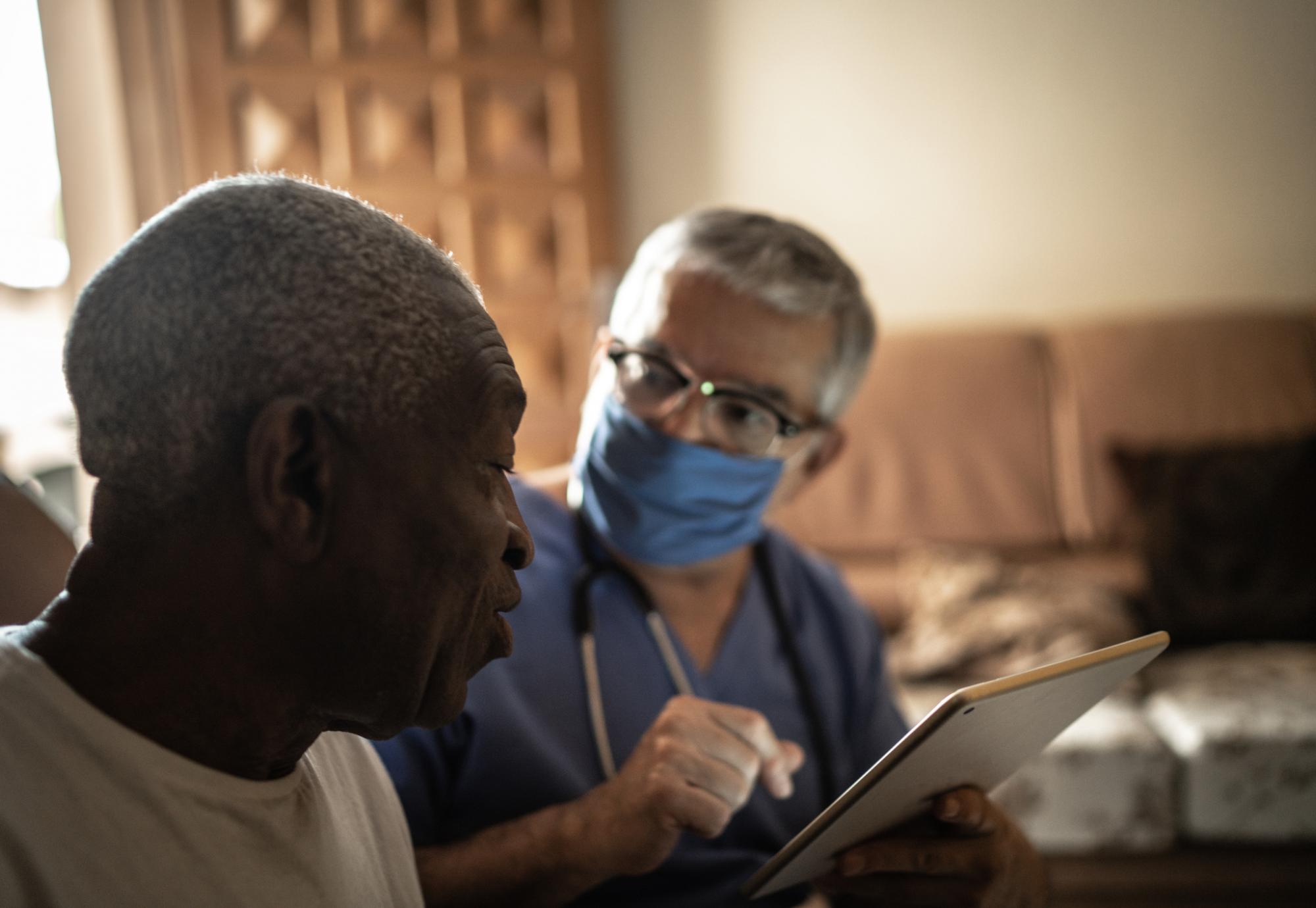 Elderly care home resident with the patient