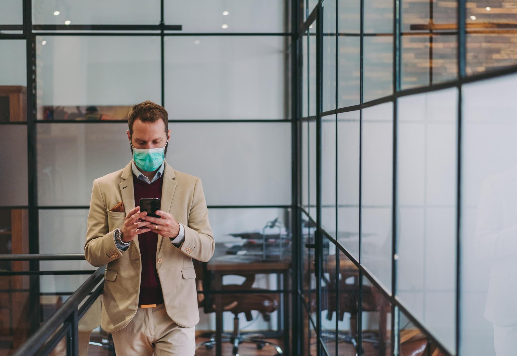 Businessman in mask