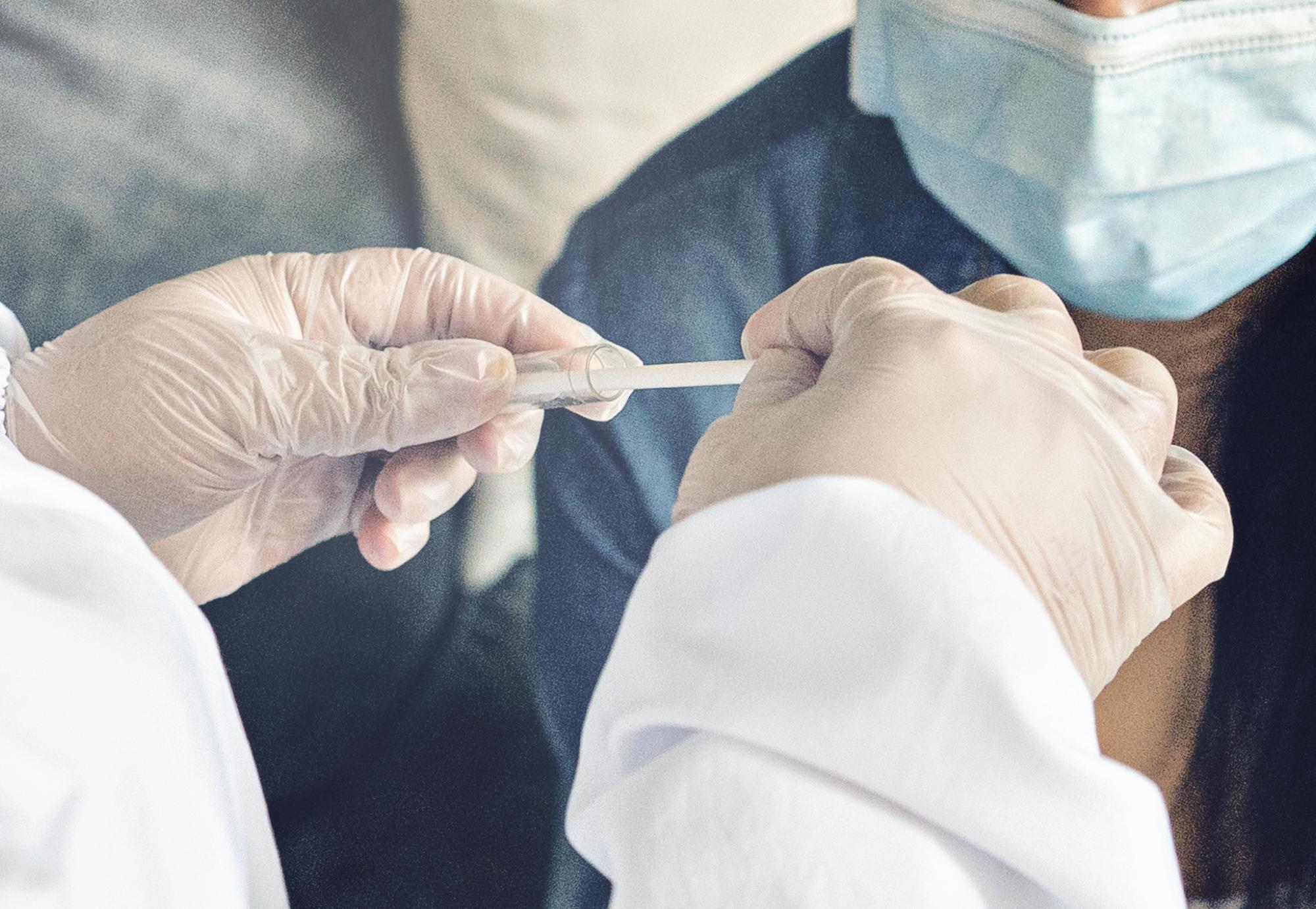 Coronavirus swab test being carried out