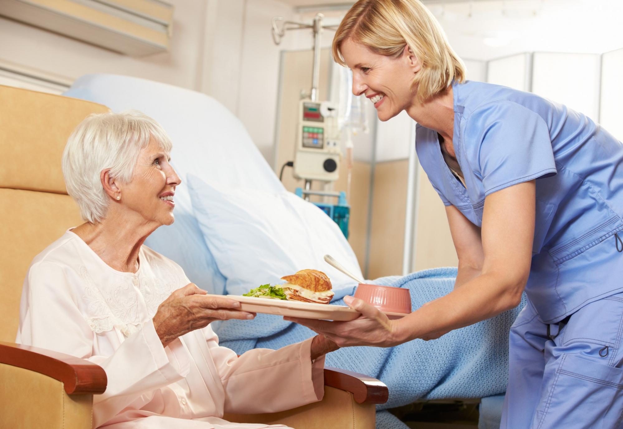 Hospital patient with food 