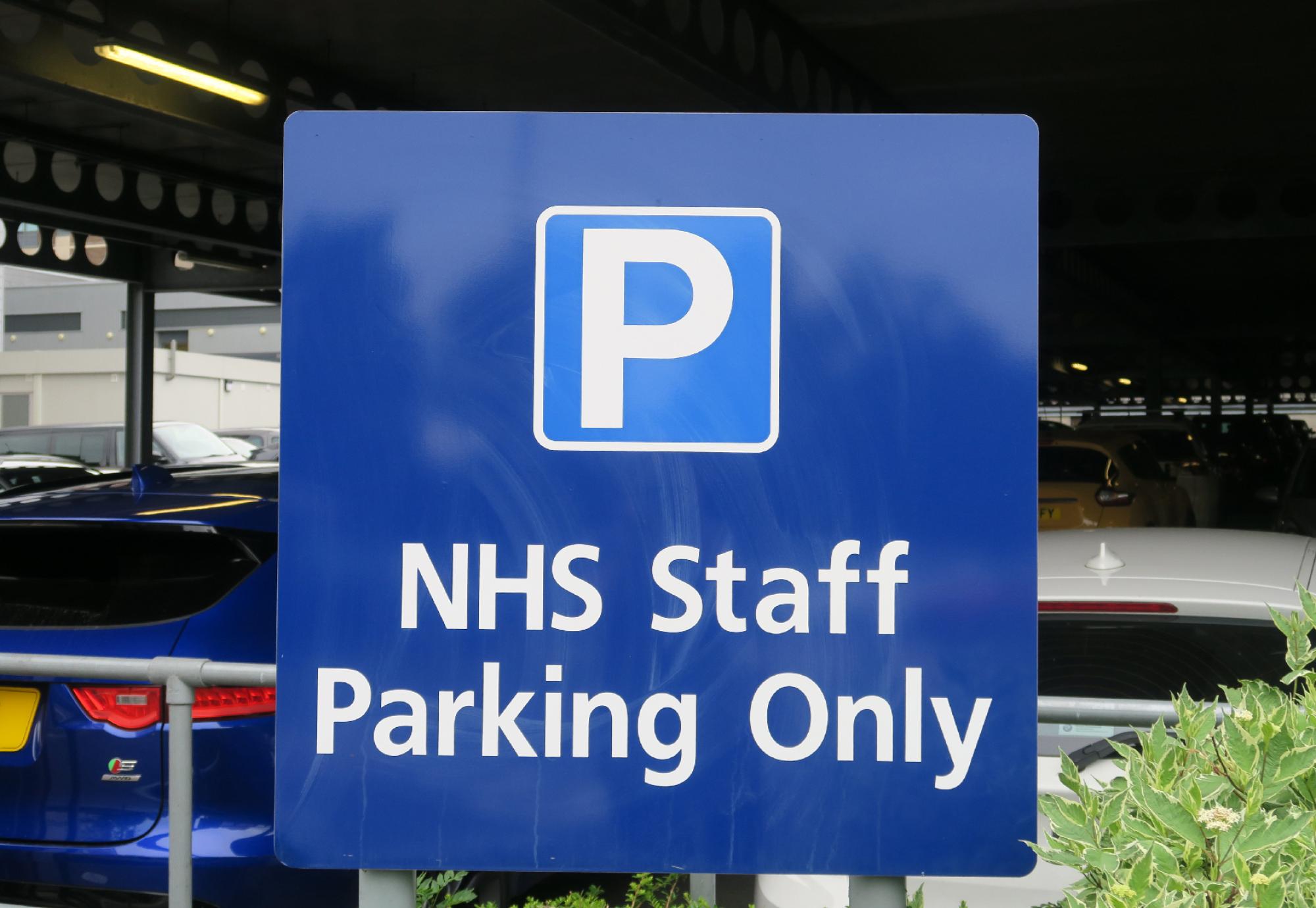 NHS Staff Parking Only sign