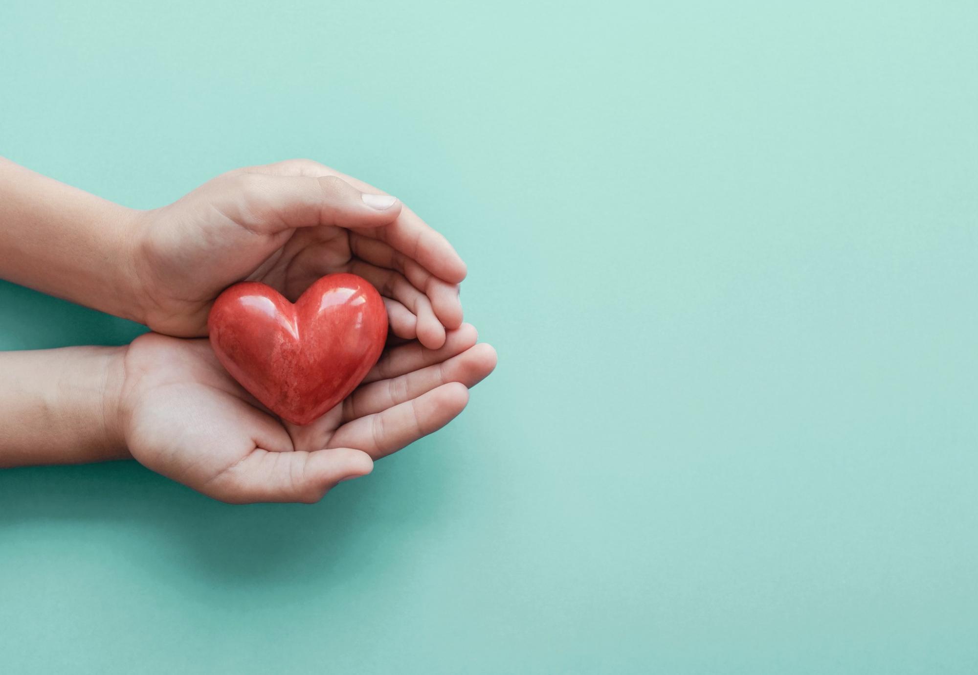 Heart in hands image