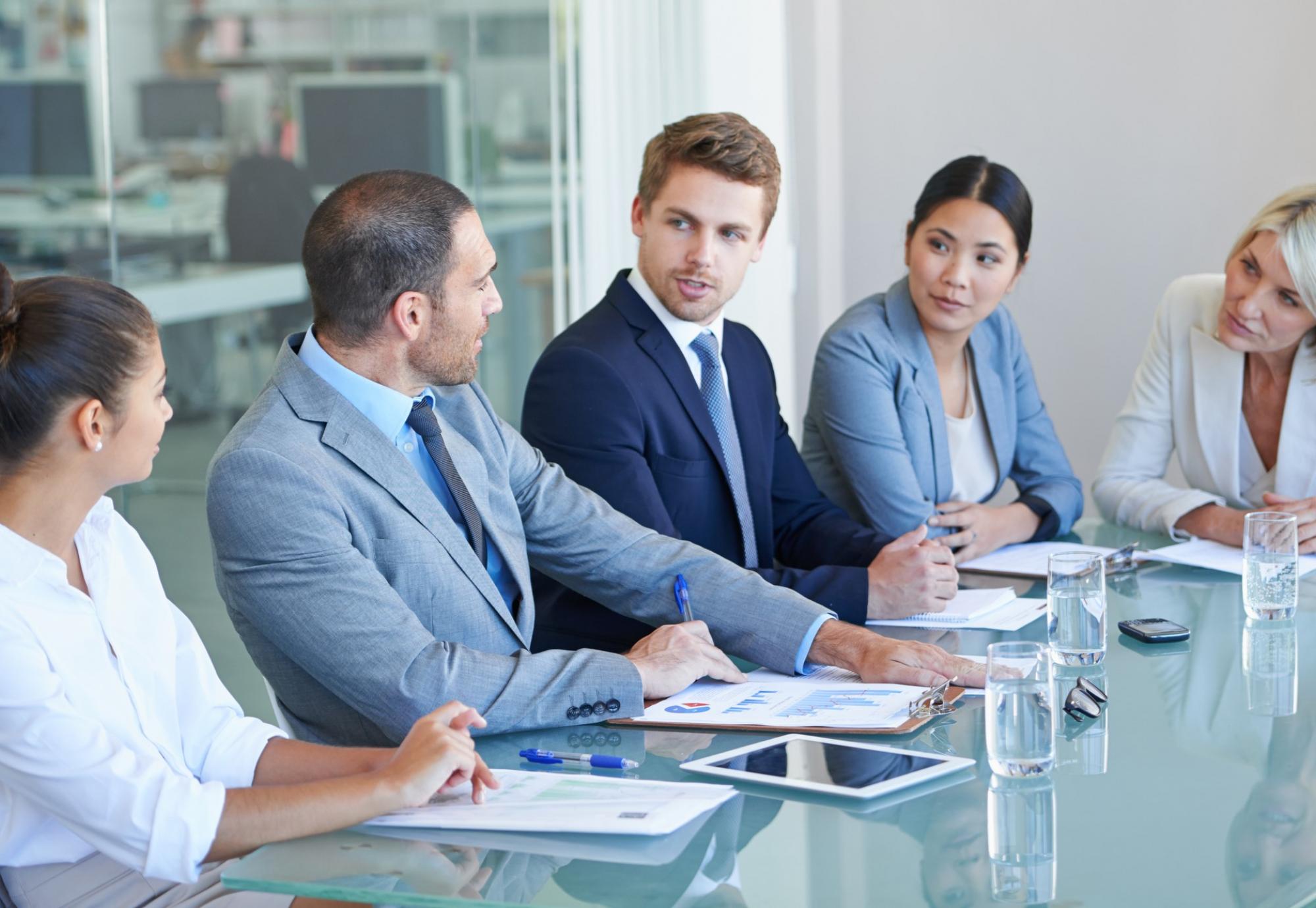Board meeting discussing