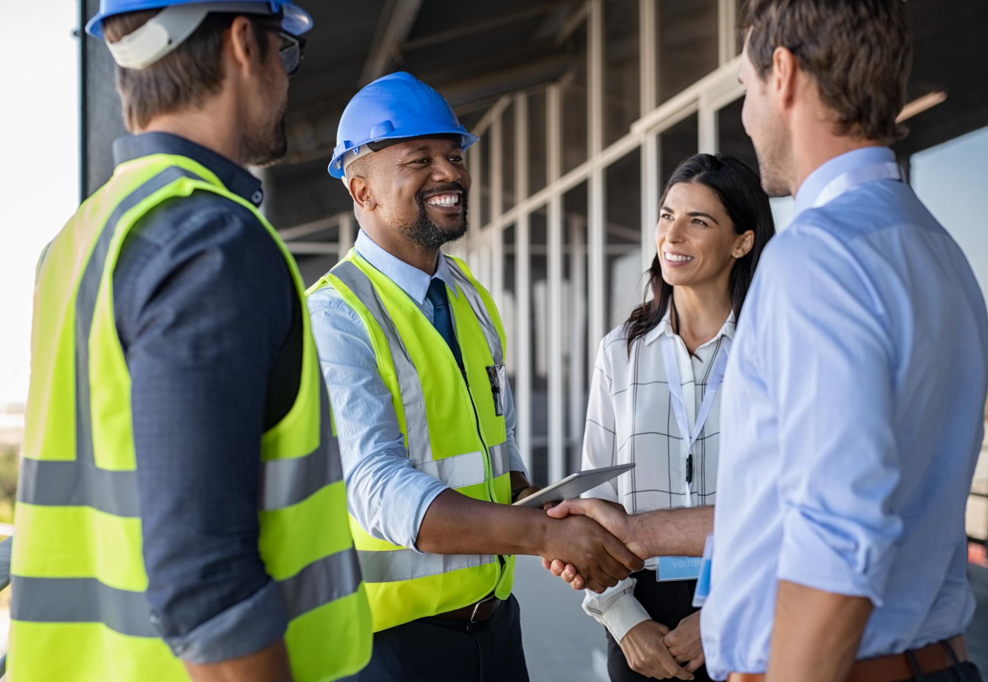 Contractors in discussion with planners