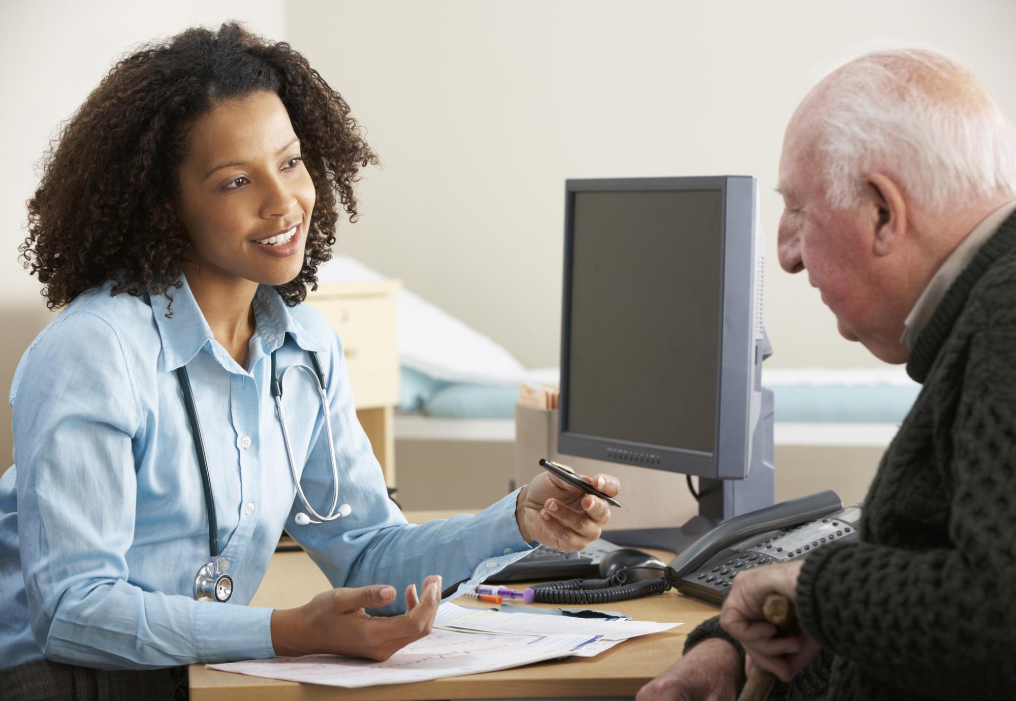 Doctor in conversation with a patient