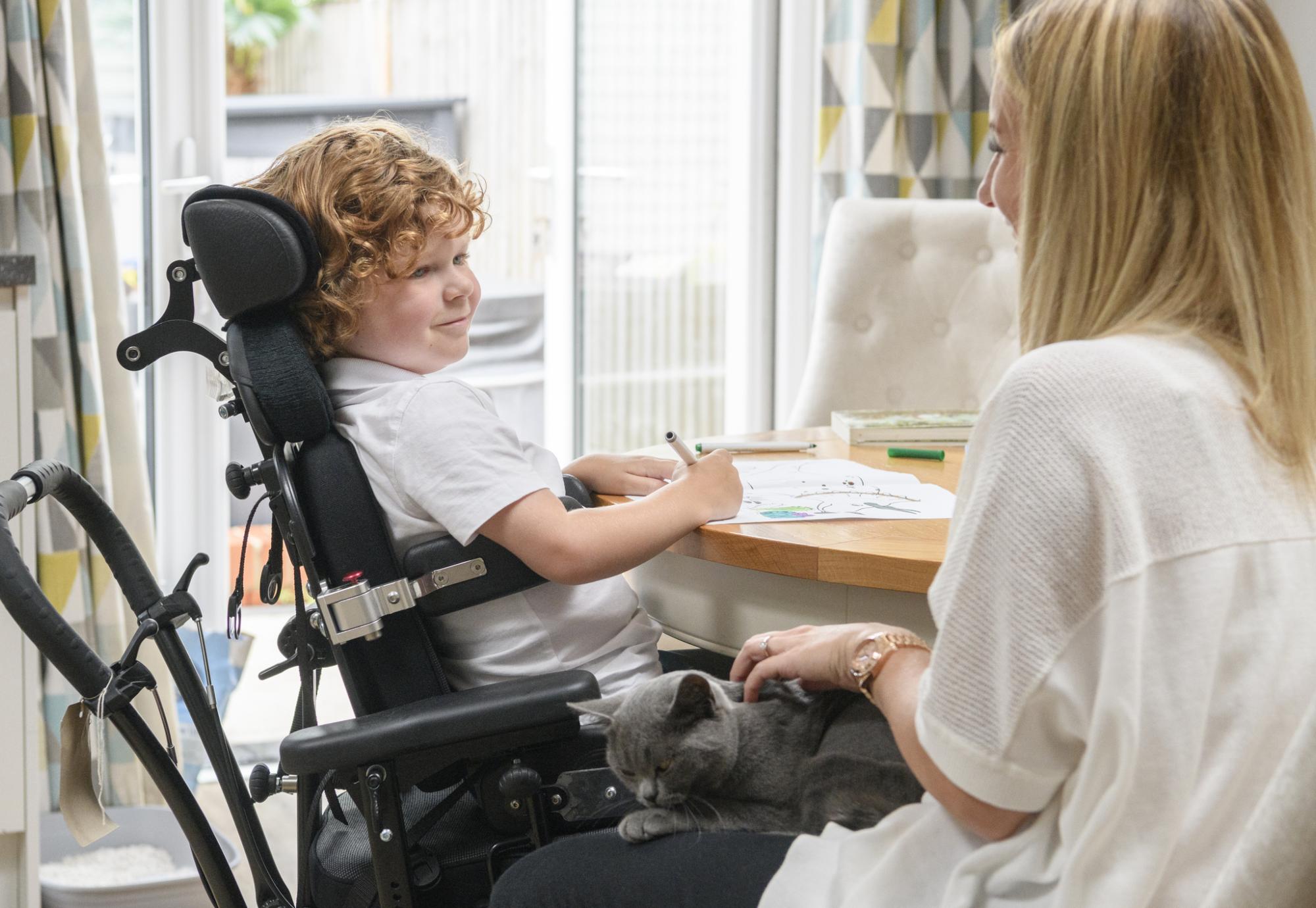 Disabled child receiving support from a family member