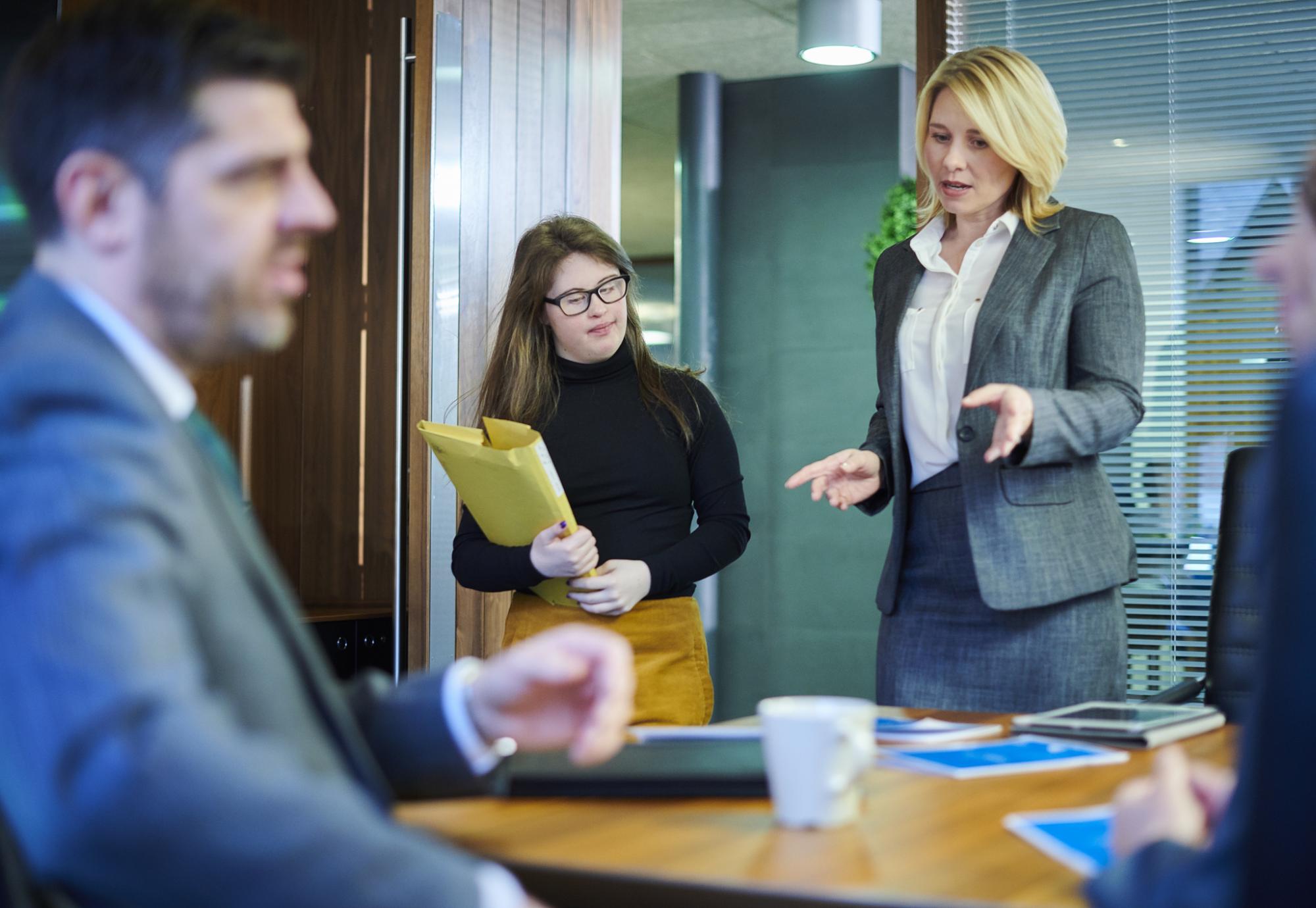 Young person with disabilities shadowing a colleague