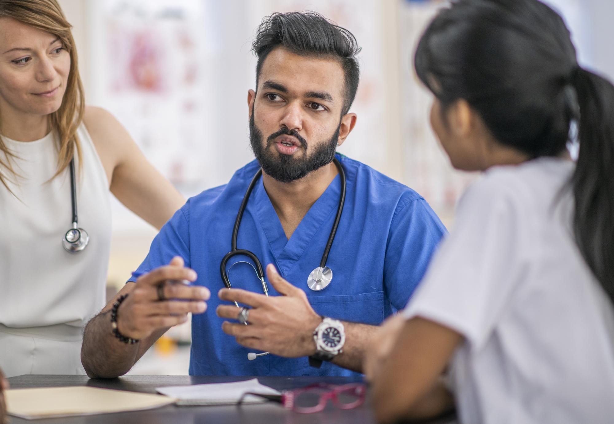 Nursing team in conversation