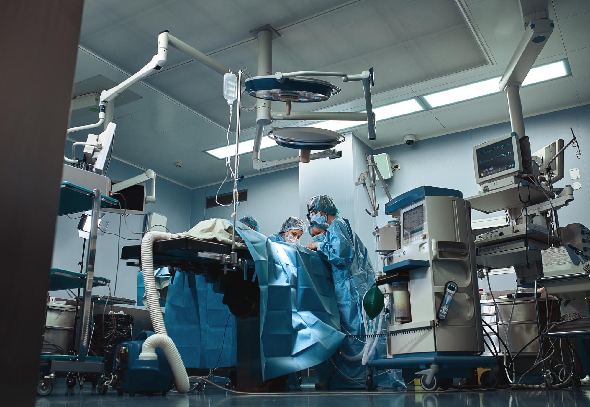 Hospital surgical theatre in operation