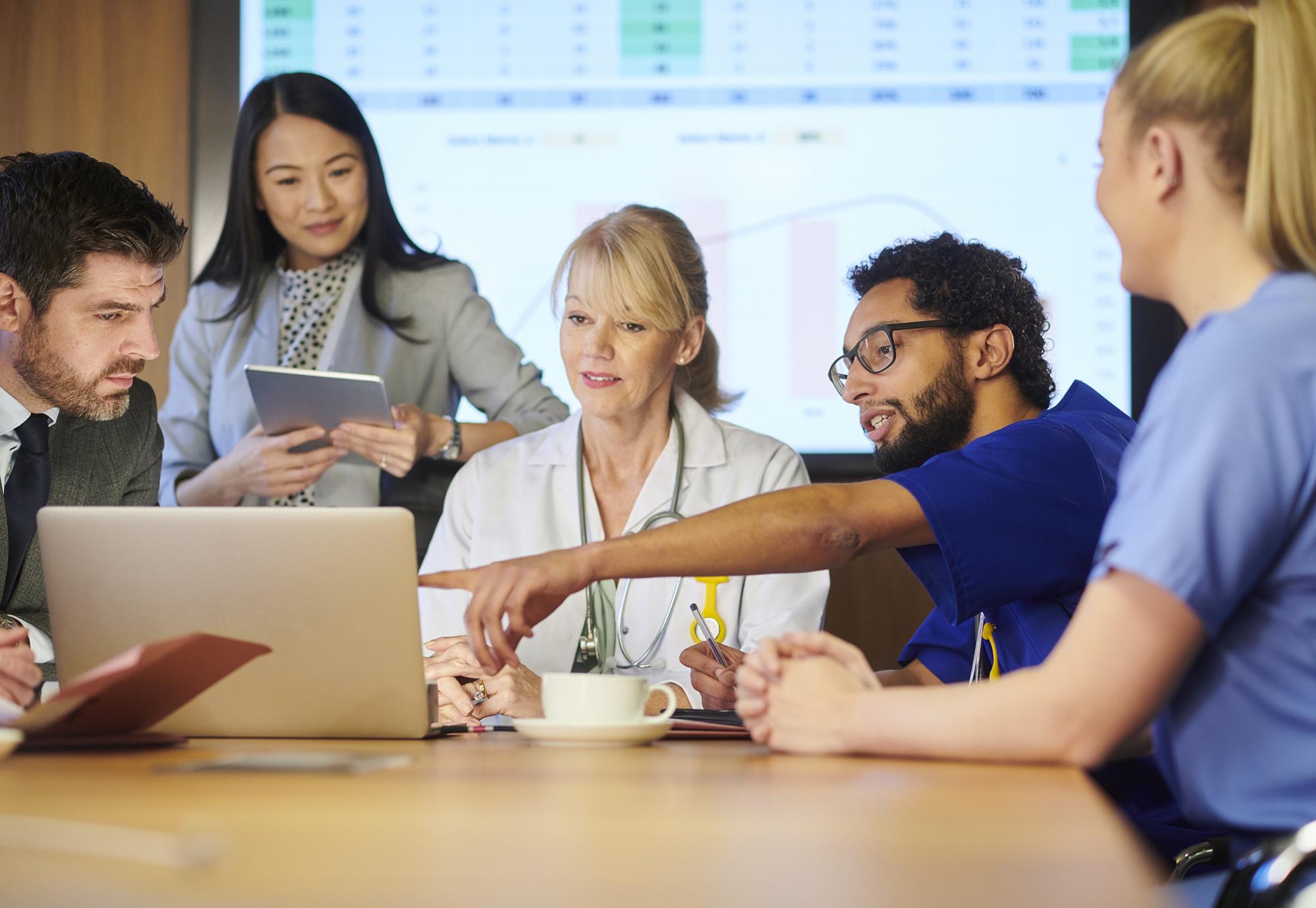 Health staff in a meeting