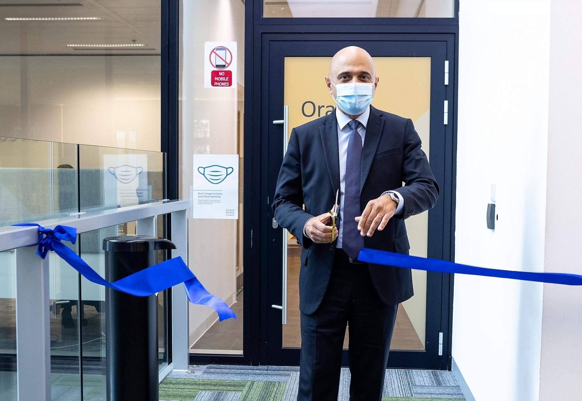Sajid Javid formally opening GMC assessment centre