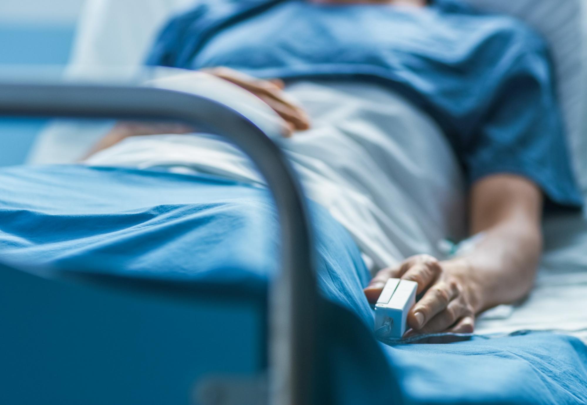 Inpatient lying in a hospital bed