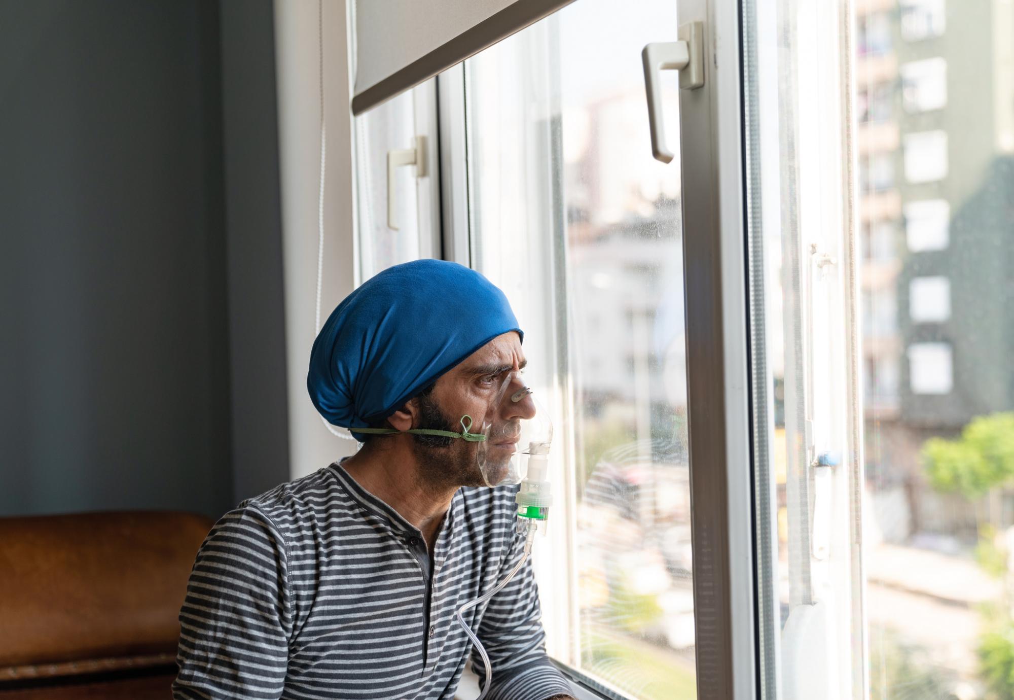 COPD patient looking out of the window