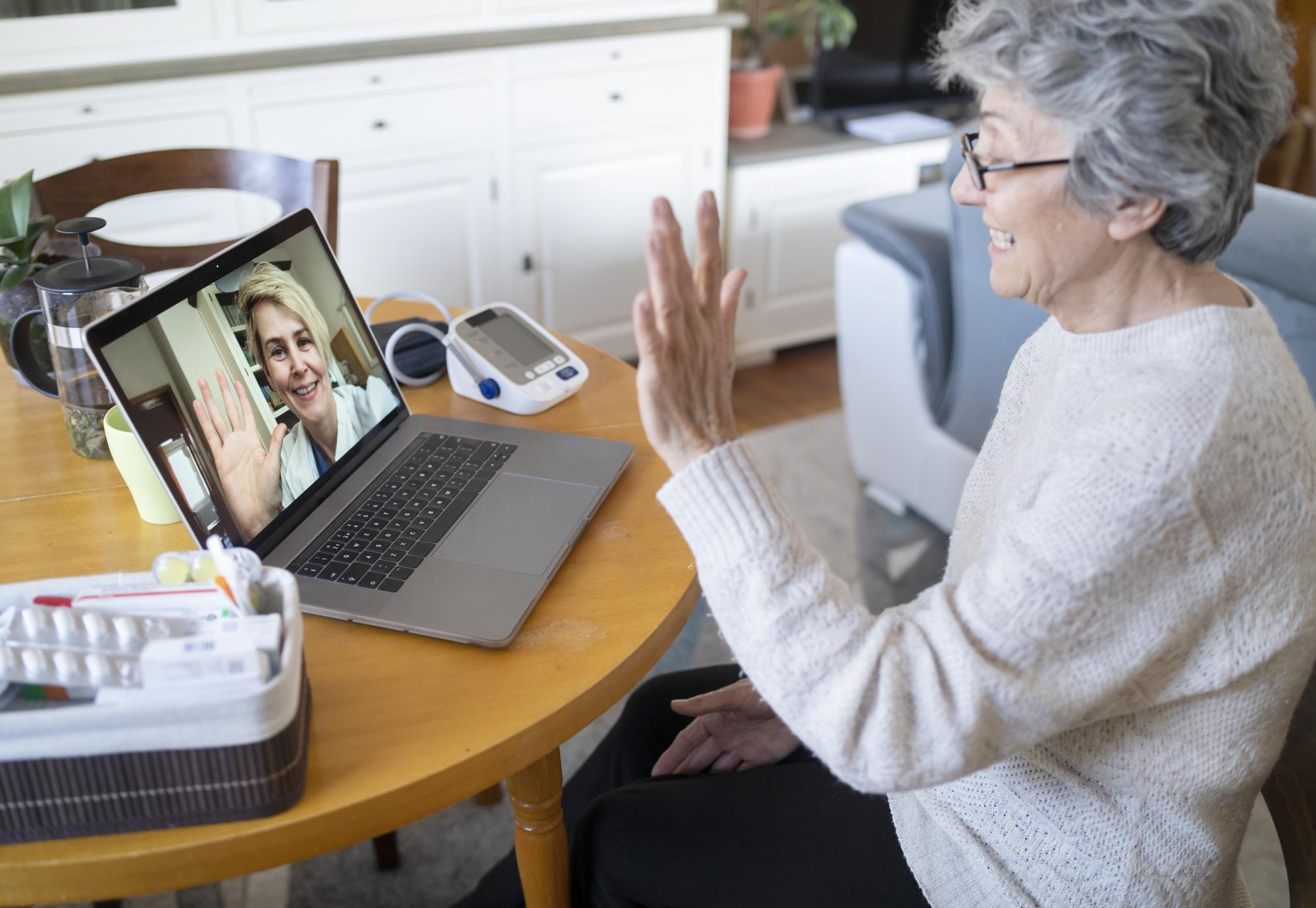 Lady receiving remote patient care 