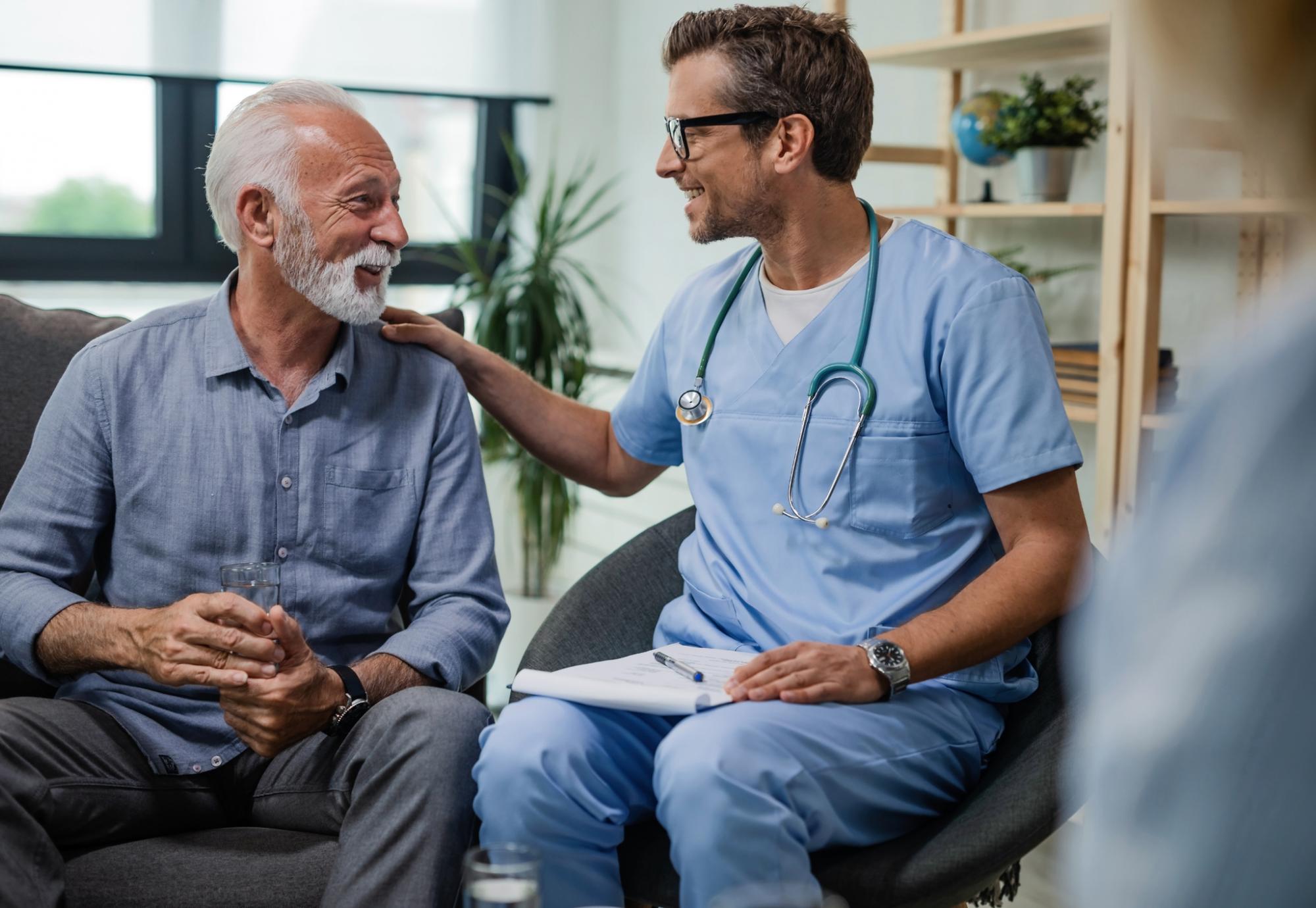 Doctor talking with a patient