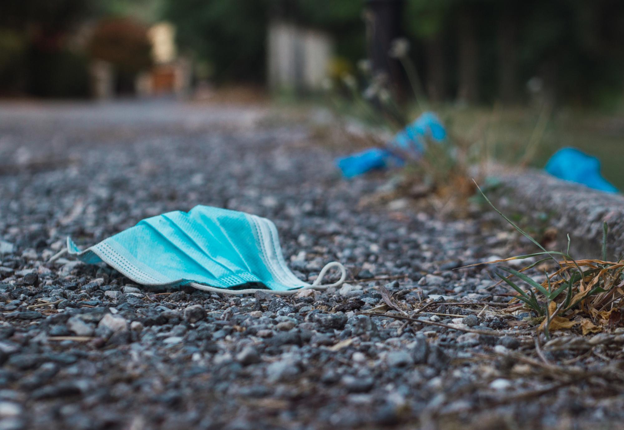 face mask on the floor