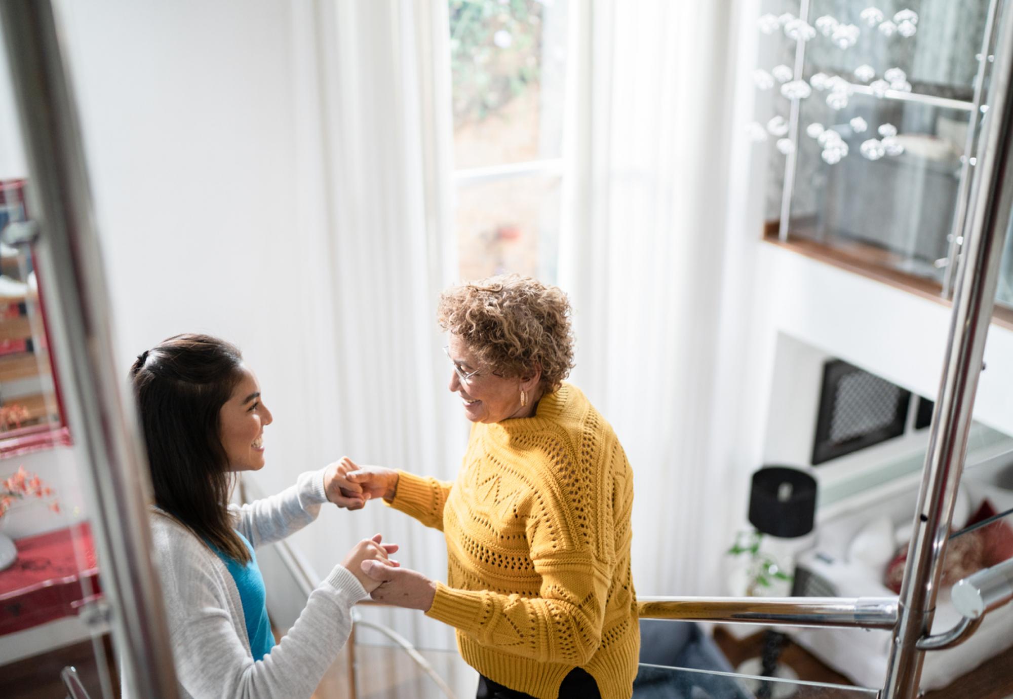 Nurse helping patient