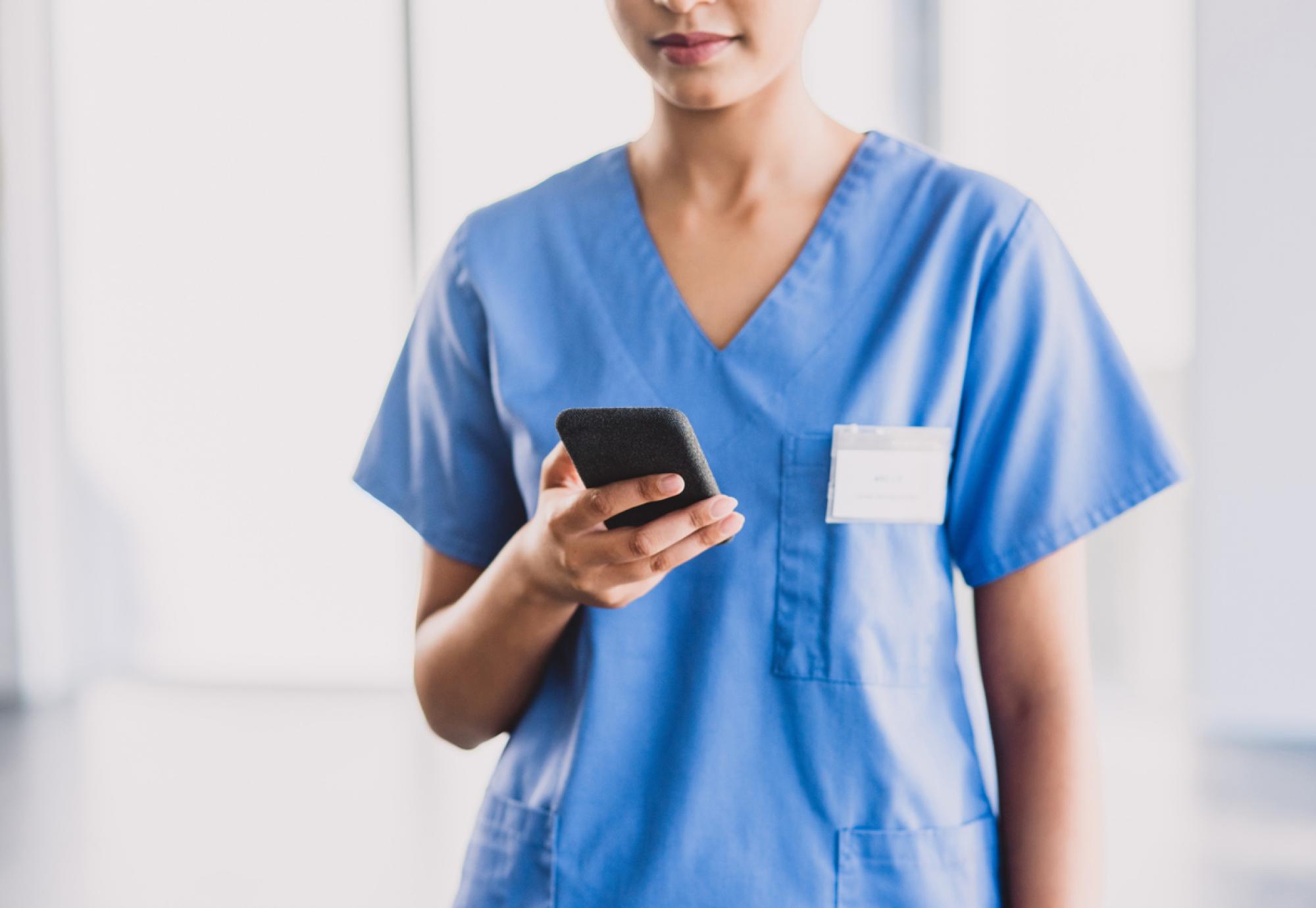 Nurse with phone