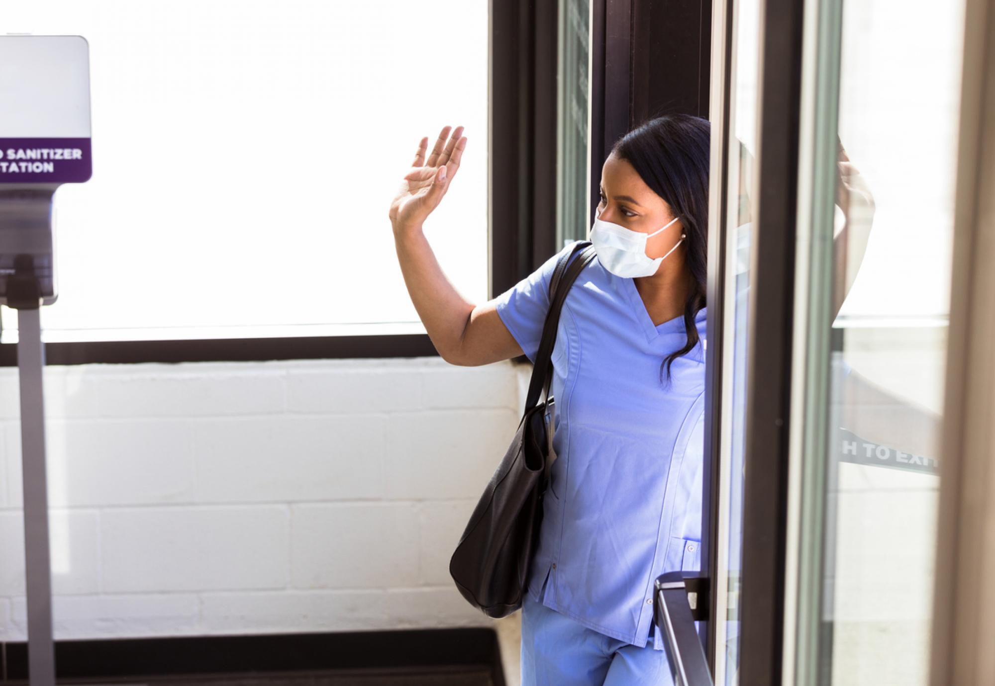 Nurse leaving