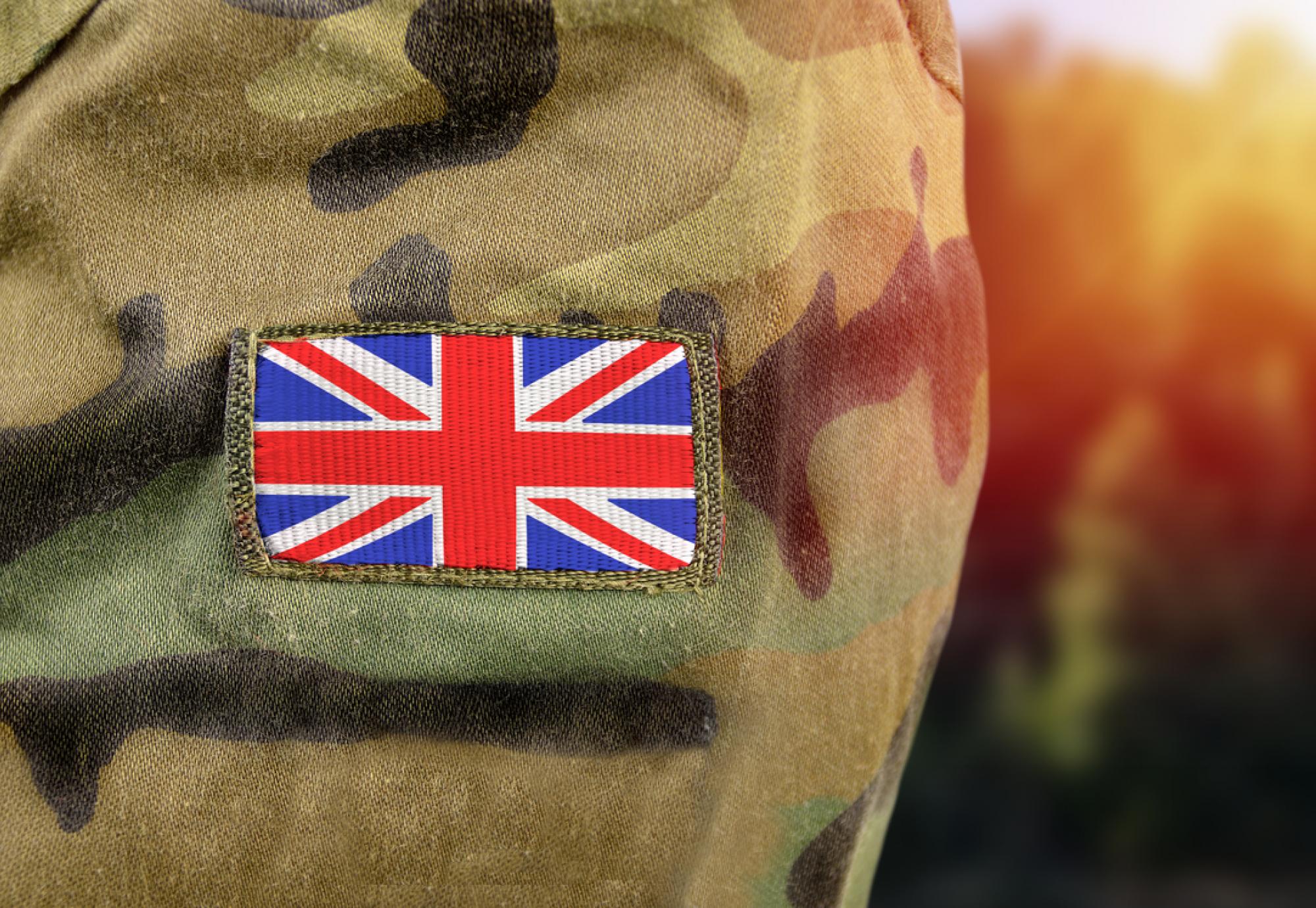 British flag on soldier