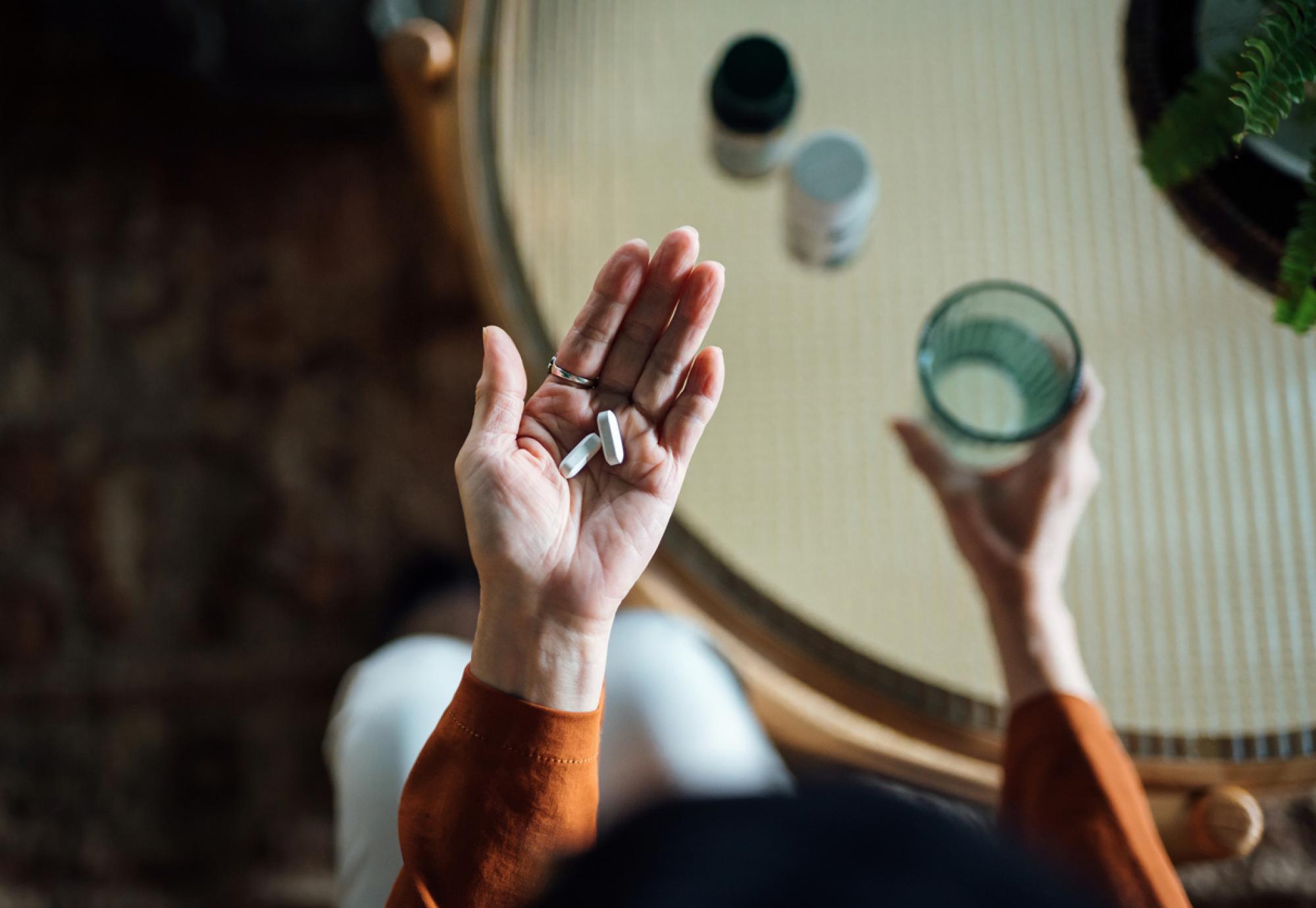 Medicine in a woman's hand